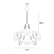 Arnie Pine Wood 4 Light Pendant